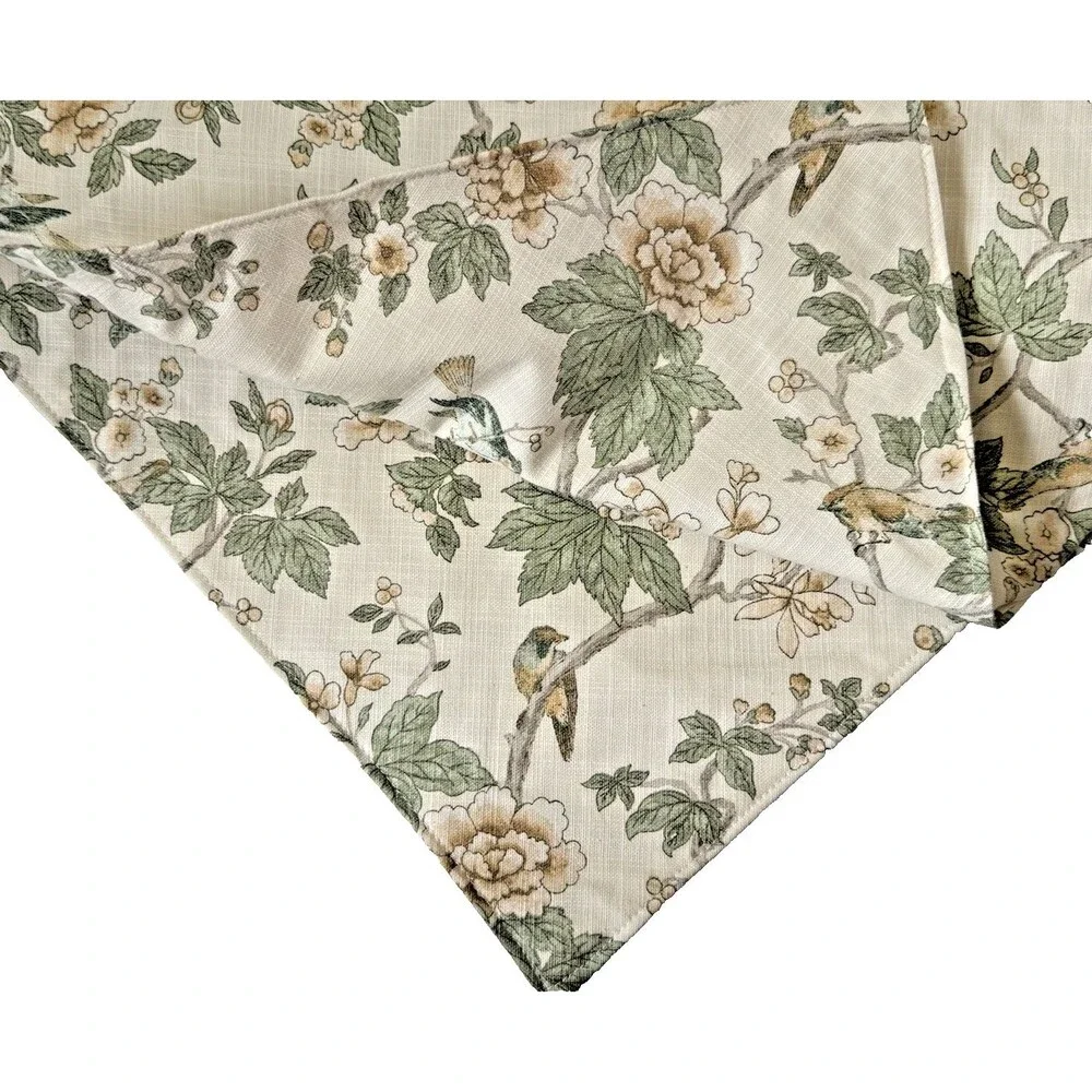 Sanderson Table Runner Chiswick Grove 108x18 Reversible Pointed Ends 100% Cotton